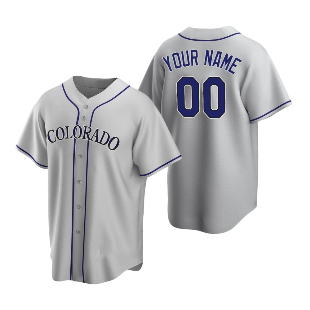 Custom Colorado Rockies Gray MIKSHPS Stitched Cool Base Road Jersey