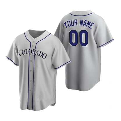 Custom Colorado Rockies Gray MIKSHPS Stitched Cool Base Road Jersey