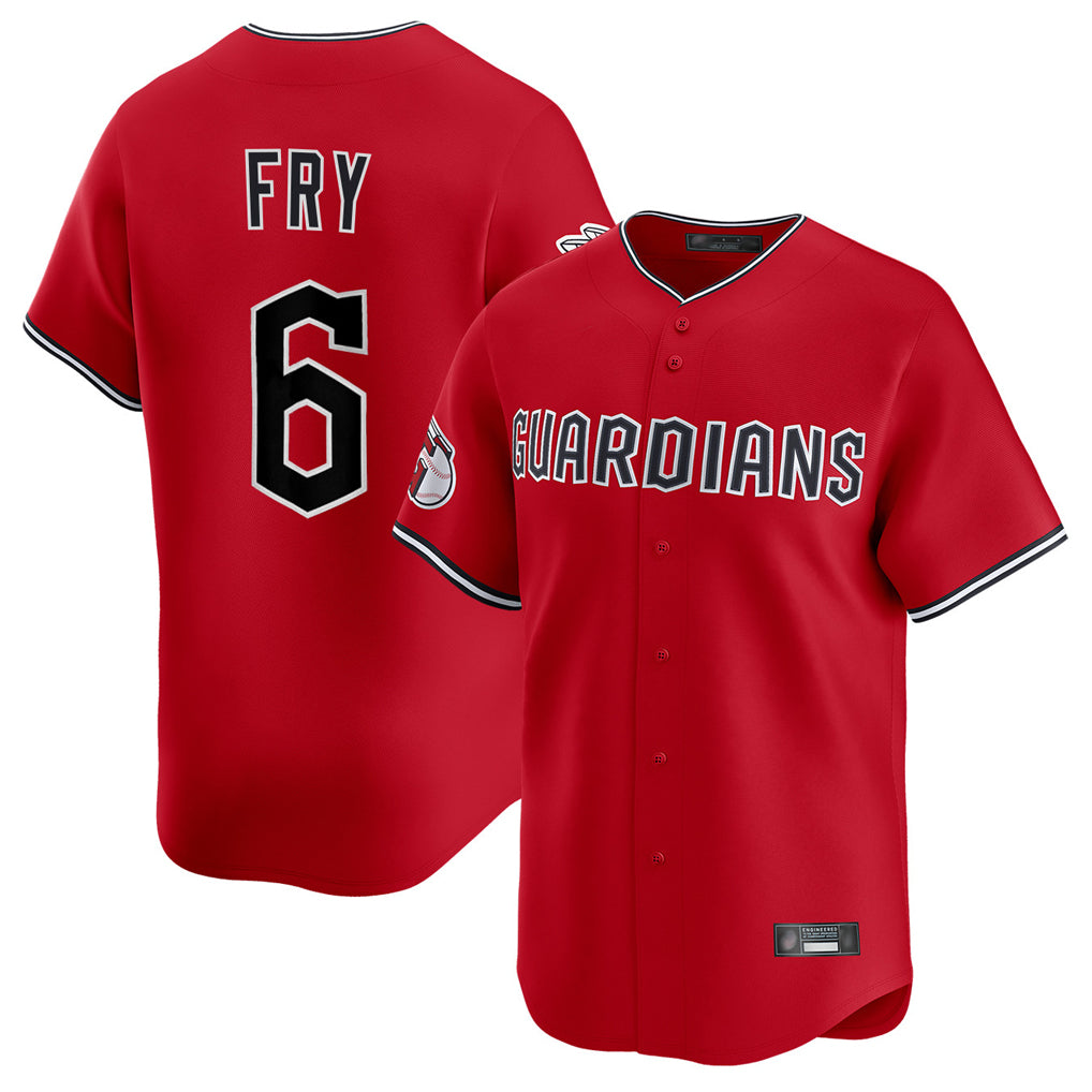 Cleveland Guardians #6 David Fry Player Red MIKSHPS Limited Home Stitched Jerseys