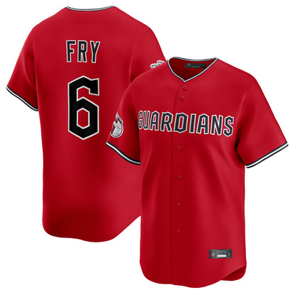 Cleveland Guardians #6 David Fry Player Red MIKSHPS Limited Home Stitched Jerseys