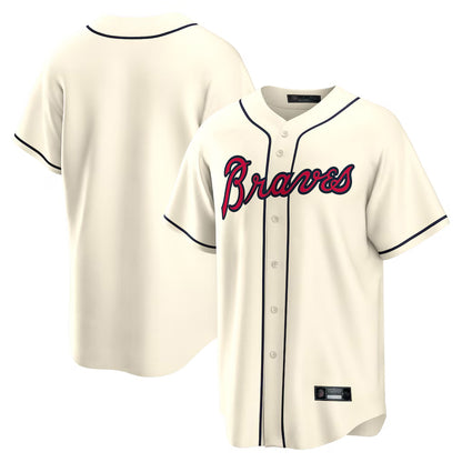 Atlanta Braves Cream MIKSHPS Home Game Blank Player Stitched Jerseys