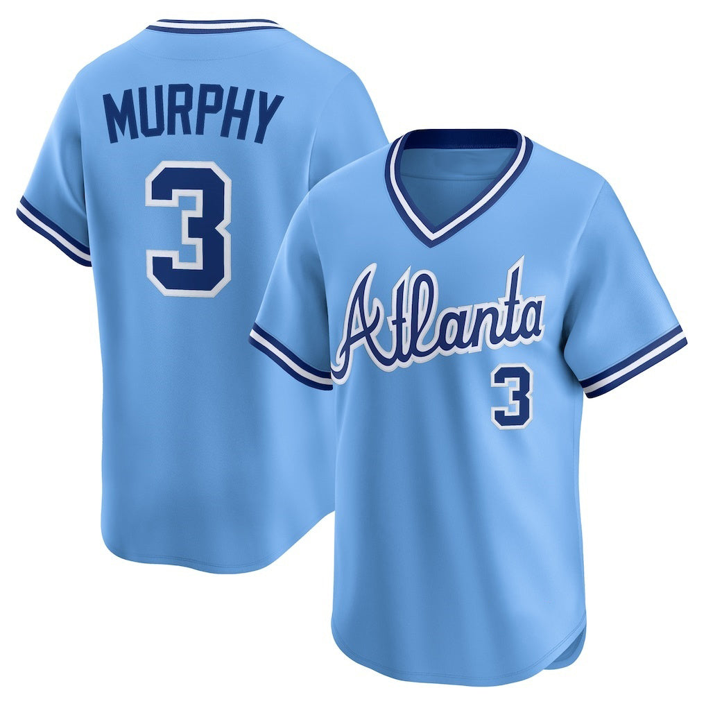 Atlanta Braves #3 Dale Murphy Light Blue MIKSHPS Throwback Cooperstown Collection Limited Jersey