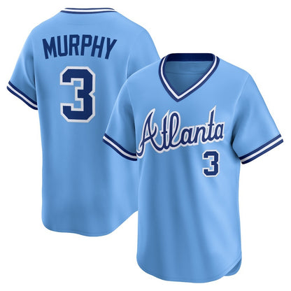 Atlanta Braves #3 Dale Murphy Light Blue MIKSHPS Throwback Cooperstown Collection Limited Jersey