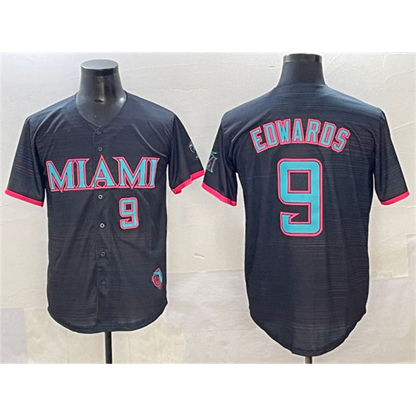 Miami Marlins #9 Xavier Edwards Black MIKSHPS 2025 City Connect Limited Stitched Jersey