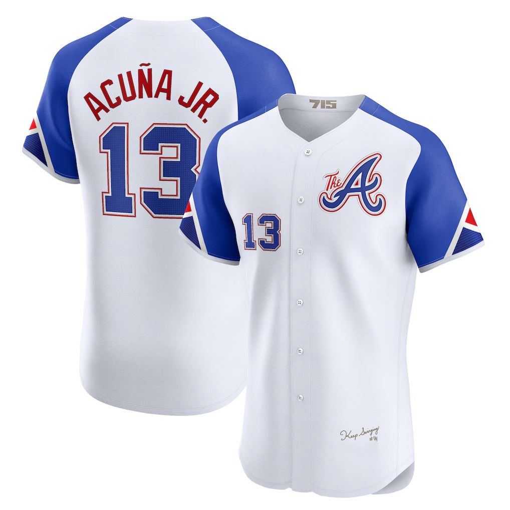 Atlanta Braves #13 Ronald Acuna Jr White MIKSHPS City Connect Elite Jersey