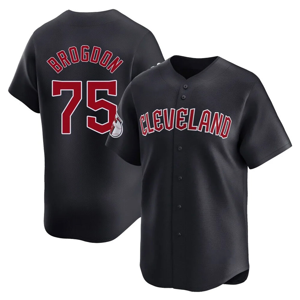 Cleveland Guardians #75 Connor Brogdon Player Navy MIKSHPS Limited Home Game Stitched Jerseys