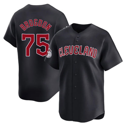 Cleveland Guardians #75 Connor Brogdon Player Navy MIKSHPS Limited Home Game Stitched Jerseys