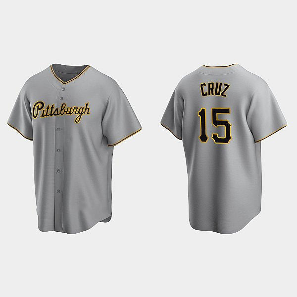 Pittsburgh Pirates #15 Oneil Cruz Gray MIKSHPS Road Cool Base Jersey