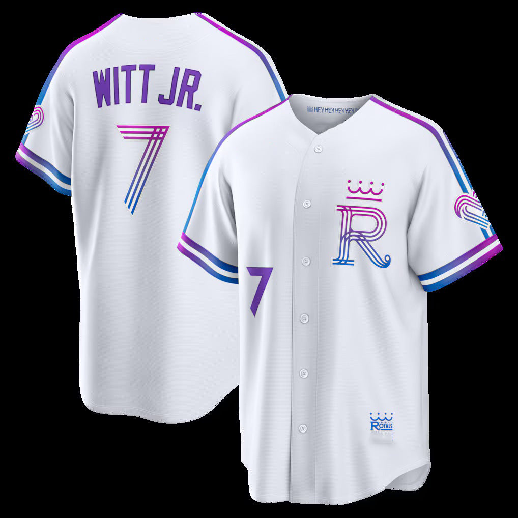 Kansas City Royals #7 Bobby Witt Jr. White MIKSHPS 2026 City Connect Stadium Jersey