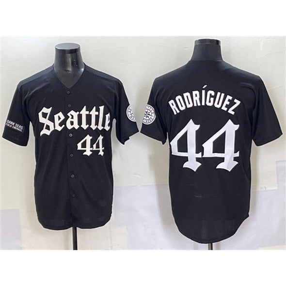 Seattle Mariners #44 Julio Rodr¨ªguez Black MIKSHPS 'Deep Sea Gothic Edition' Vapor Premier Limited Stitched Jersey