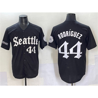 Seattle Mariners #44 Julio Rodr¨ªguez Black MIKSHPS 'Deep Sea Gothic Edition' Vapor Premier Limited Stitched Jersey