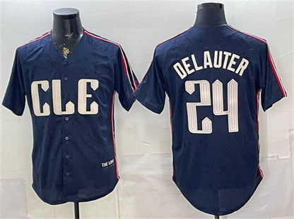 Cleveland Guardians #24 Chase DeLauter Navy MIKSHPS 2024 City Connect Limited Stitched Jersey