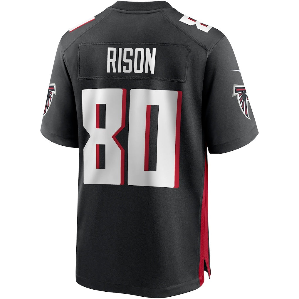A.Falcons #80 Andre Rison Black MIKSHPS Game Retired Player Jersey