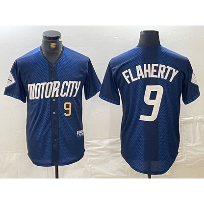 Detroit Tigers #9 Jack Flaherty Number 2024 Navy MIKSHPS City Connect Cool Base Limited Stitched Jersey 2