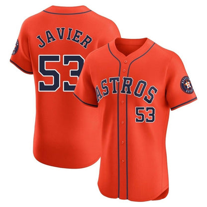 Houston Astros #53 Cristian Javier Player Orange MIKSHPS Home Limited Elite Stitched Jerseys