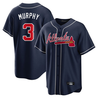 Atlanta Braves #3 Dale Murphy Player Navy MIKSHPS Home Game Stitched Jerseys