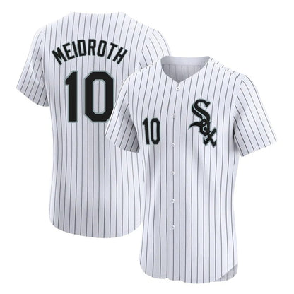 Chicago White Sox #10 Chase Meidroth Player White MIKSHPS Stripe Limited Elite Home Stitched Jerseys