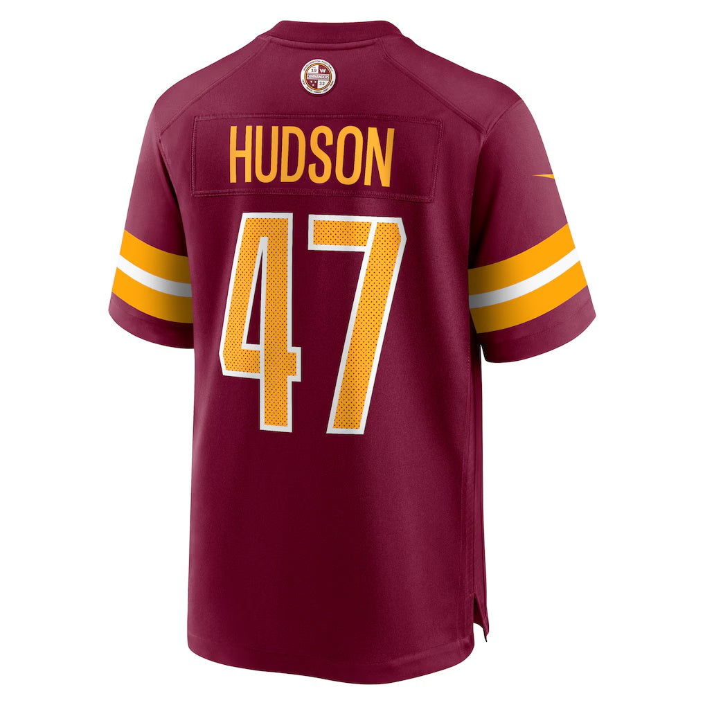 W.Commanders #47 Khaleke Hudson Burgundy MIKSHPS Game Jersey