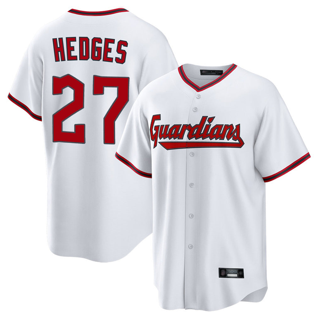 Cleveland Guardians #27 Austin Hedges Player White MIKSHPS Game Home Stitched Jerseys