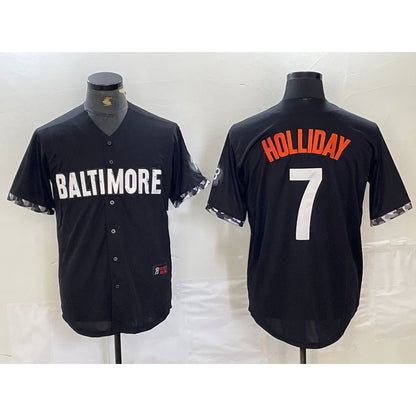 Baltimore Orioles #7 Jackson Holliday Black MIKSHPS 2023 City Connect Cool Base Stitched Jersey