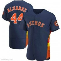 Houston Astros #44 Yordan Alvarez Authentic Navy MIKSHPS Alternate Jerseys