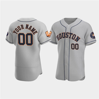 Custom Houston Astros Active Player Gray MIKSHPS 60th Anniversary Flex Base Stitched Jersey