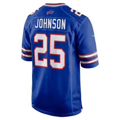 B.Bills #25 Ty Johnson Royal MIKSHPS Team Game Jersey