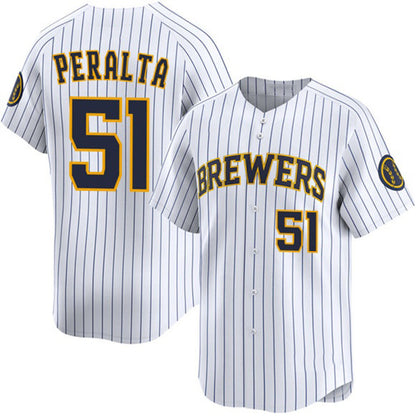 Milwaukee Brewers #51 Freddy Peralta White MIKSHPS Alternate Limited Stitched Jersey