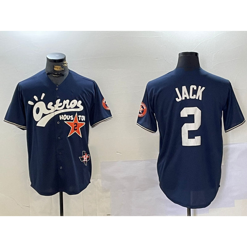 Houston Astros #2 Alex Bregman Navy MIKSHPS Cactus Jack Vapor Premier Stitched Jersey