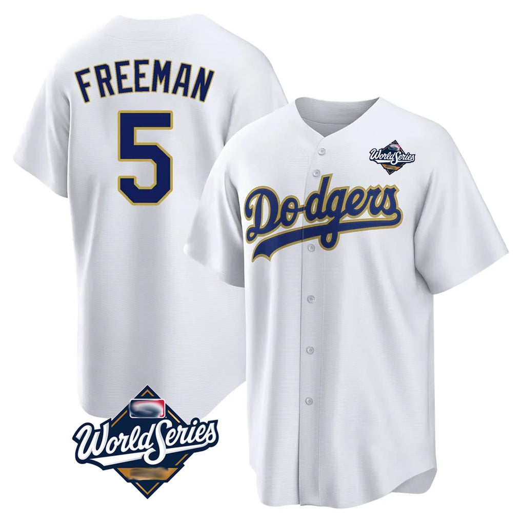 Los Angeles Dodgers #5 Freddie Freeman Player Gold White MIKSHPS World Series 2026 Collection Stadium Game Stitched Jerseys