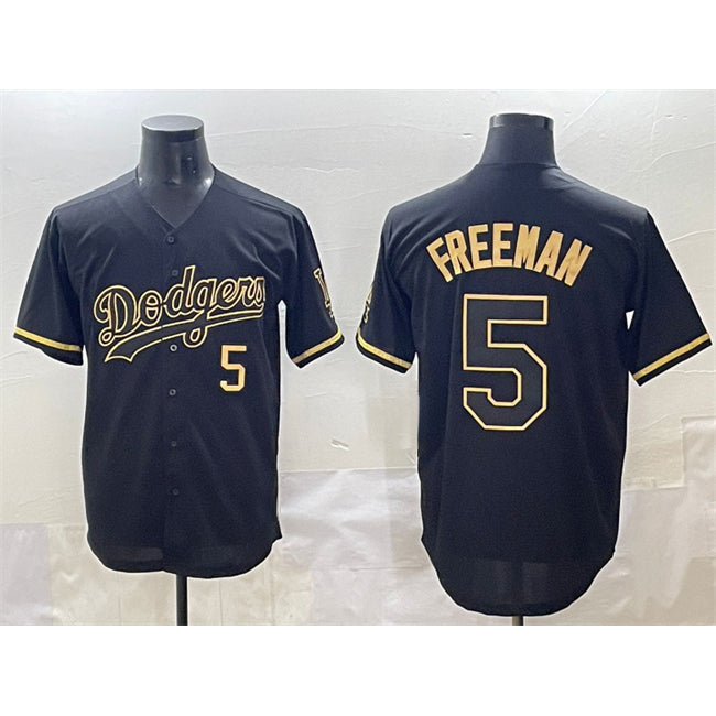 Los Angeles Dodgers #5 Freddie Freeman Black Gold MIKSHPS Limited Stitched Jersey