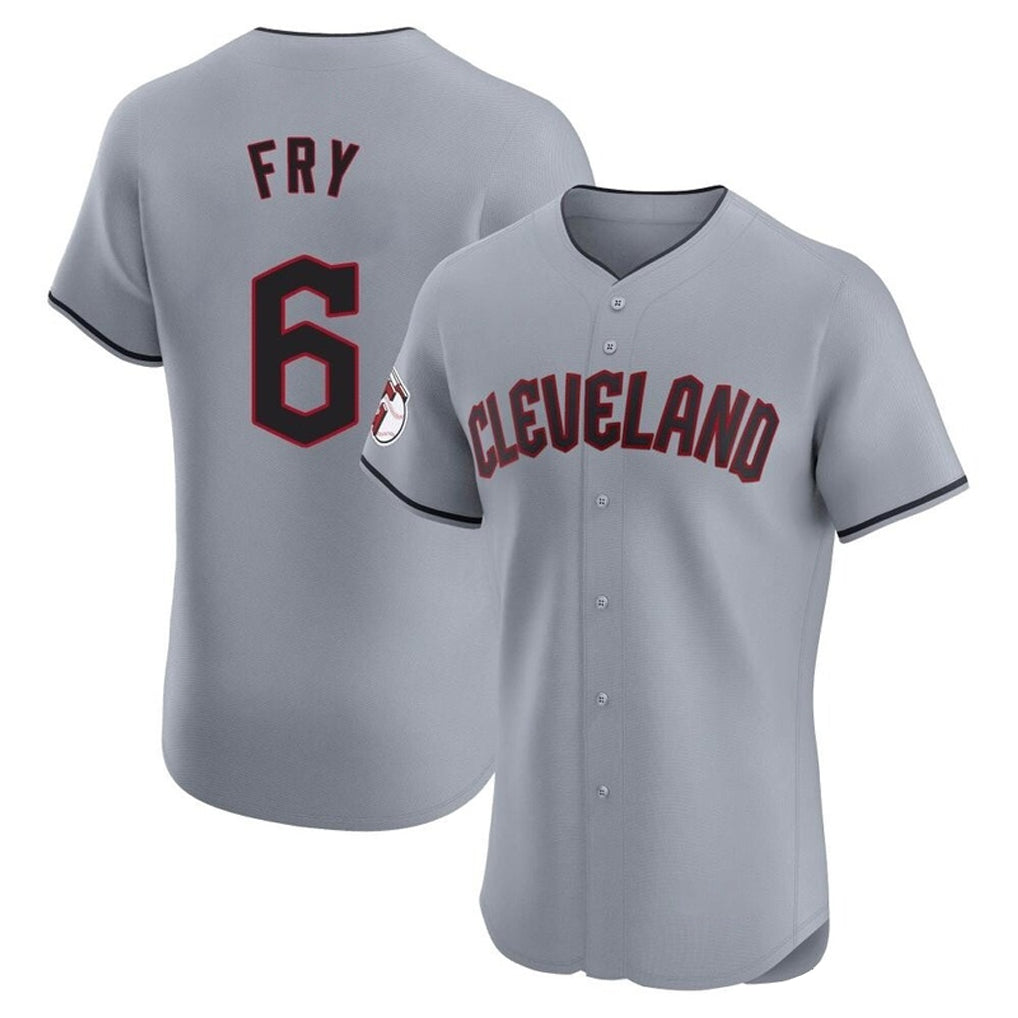 Cleveland Guardians #6 David Fry Player Gray MIKSHPS Road Limited Elite Home Stitched Jerseys