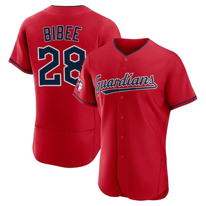 Cleveland Guardians #28 Tanner Bibee Player Red MIKSHPS Limited Elite Home Stitched Jerseys