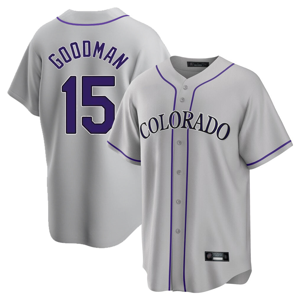 Colorado Rockies #15 Hunter Goodman Player Gray MIKSHPS Game Home Stitched Jerseys