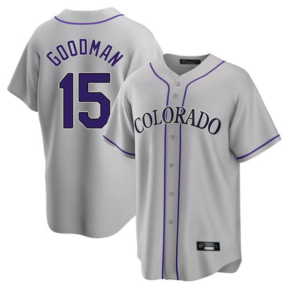 Colorado Rockies #15 Hunter Goodman Player Gray MIKSHPS Game Home Stitched Jerseys