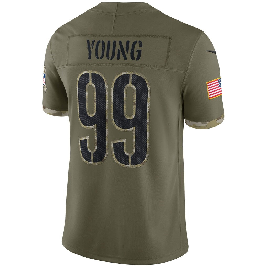 W.Commanders #99 Chase Young Olive MIKSHPS Salute To Service Limited Jersey