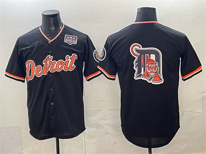 Detroit Tigers Team Big Logo Navy MIKSHPS 2026 Alternate USA 250' Patch Vapor Premier Limited Stitched Jersey
