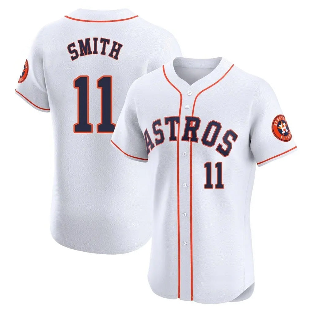 Houston Astros #11 Cam Smith Player White MIKSHPS Limited Elite Home Stitched Jerseys