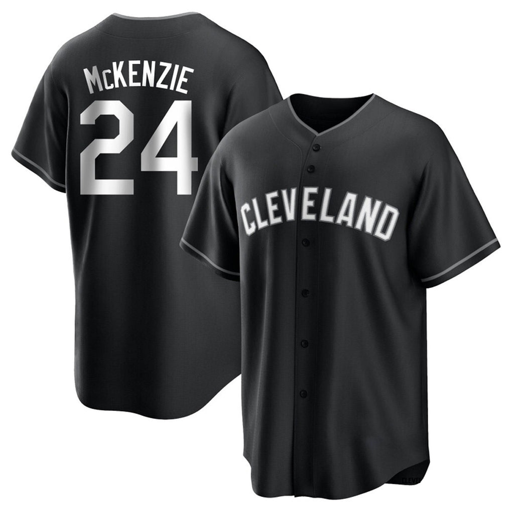 Cleveland Guardians #24 Triston McKenzie Player Black MIKSHPS Home Game Stitched Jerseys