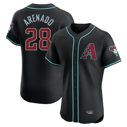 Arizona Diamondbacks #28 Nolan Arenado Player Black MIKSHPS Limited Elite Home Game Stitched Jerseys