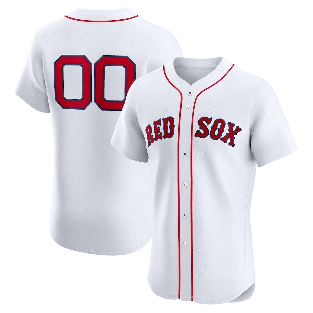 Custom Boston Red Sox White MIKSHPS Home Elite Jersey