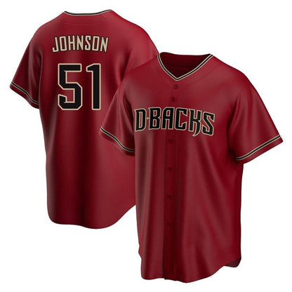 Arizona Diamondbacks #51 Randy Johnson Player Red MIKSHPS Home Game Stitched Jerseys