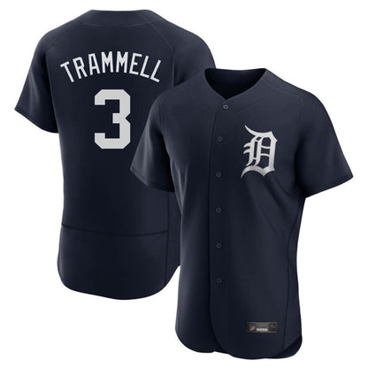 Detroit Tigers #3 Alan Trammell Player Navy MIKSHPS Limited Elite Home Stitched Jerseys
