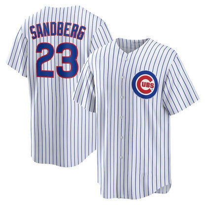 Chicago Cubs #23 Ryne Sandberg White MIKSHPS Home Retired Player Replica Jersey