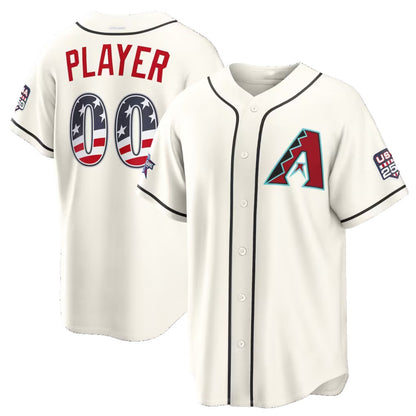 Custom Arizona Diamondbacks 2026 All-Star Edition Stars & Stripes Cream MIKSHPS Stadium Pick-A-Player Jersey