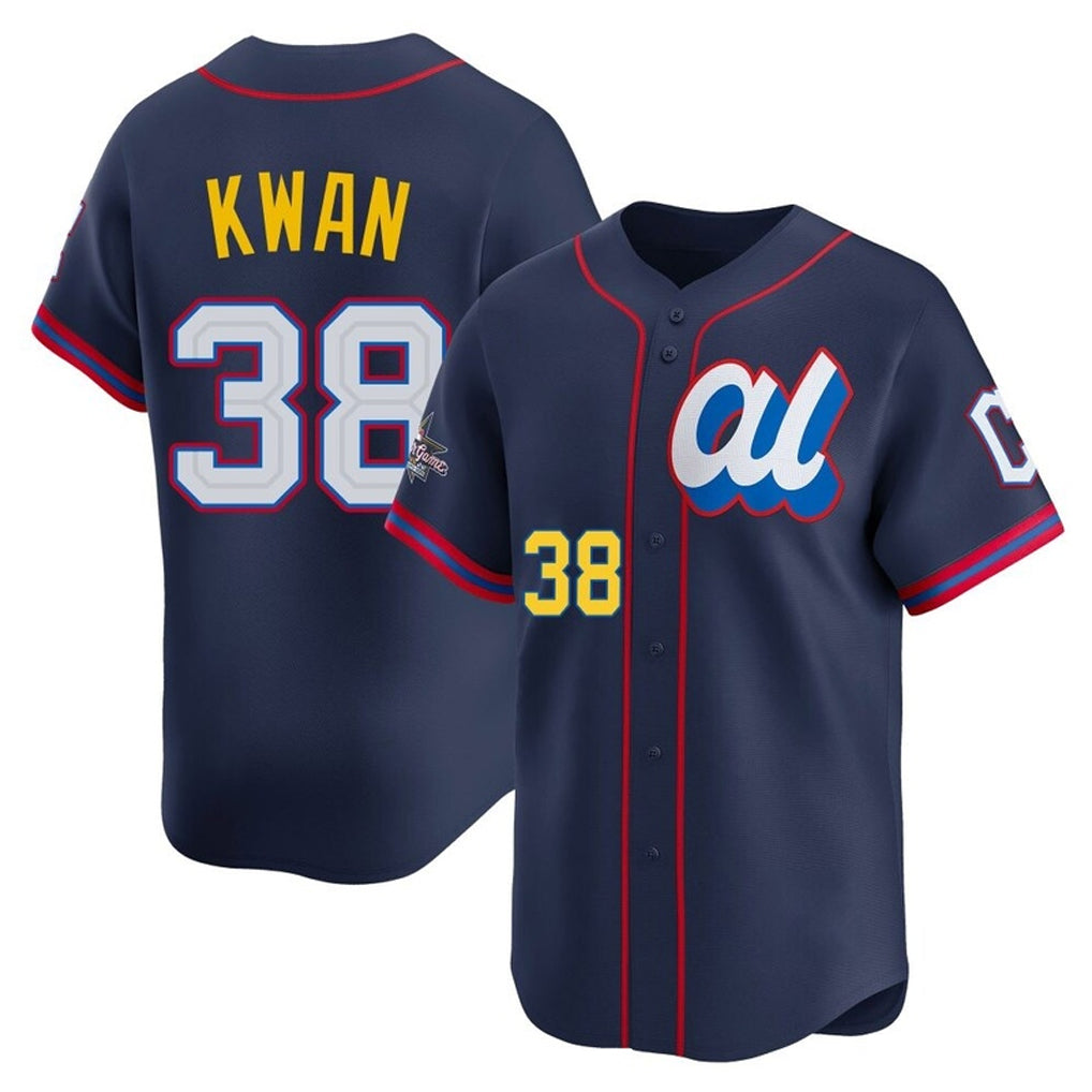 Cleveland Guardians #38 Steven Kwan Player Navy MIKSHPS American League All-Star Edition Limited Home Stitched Jerseys