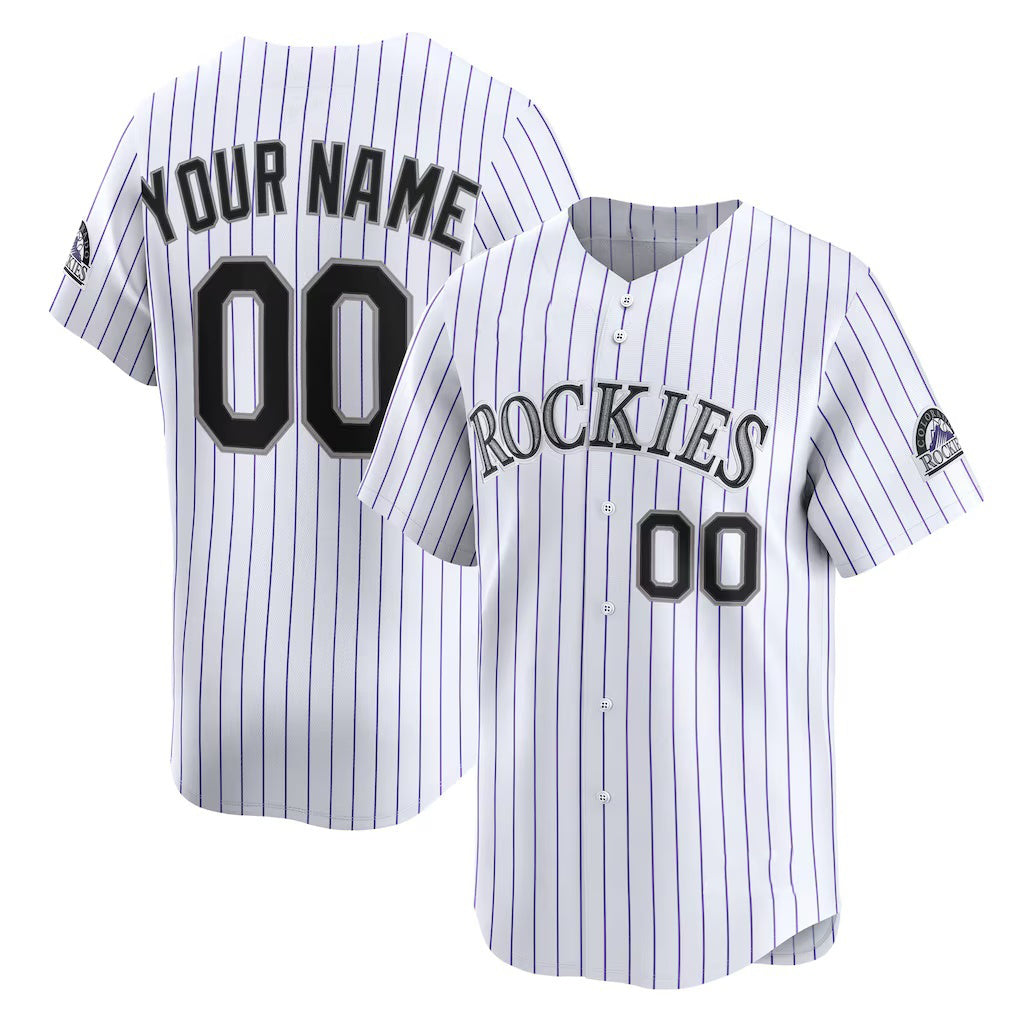 Custom Colorado Rockies White MIKSHPS Home Limited Jersey
