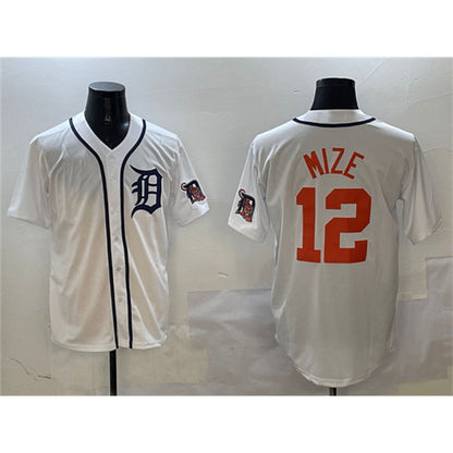Detroit Tigers #12 Casey Mize White MIKSHPS With Patch Cool Base Stitched Jersey