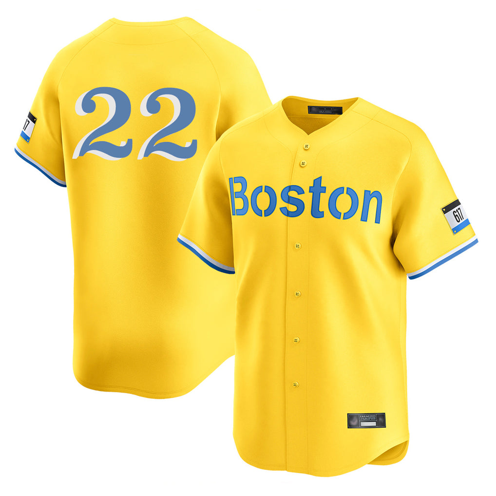 Boston Red Sox #22 Garrett Whitlock Player Yellow MIKSHPS Limited Home Game Stitched Jerseys1
