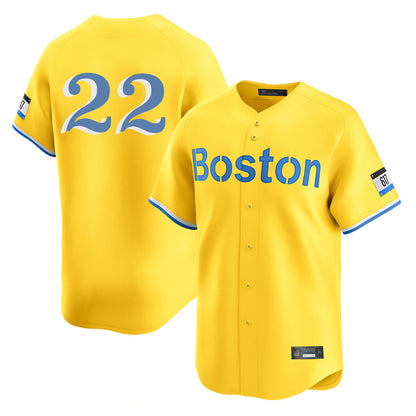 Boston Red Sox #22 Garrett Whitlock Player Yellow MIKSHPS Limited Home Game Stitched Jerseys1